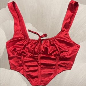 red corset top